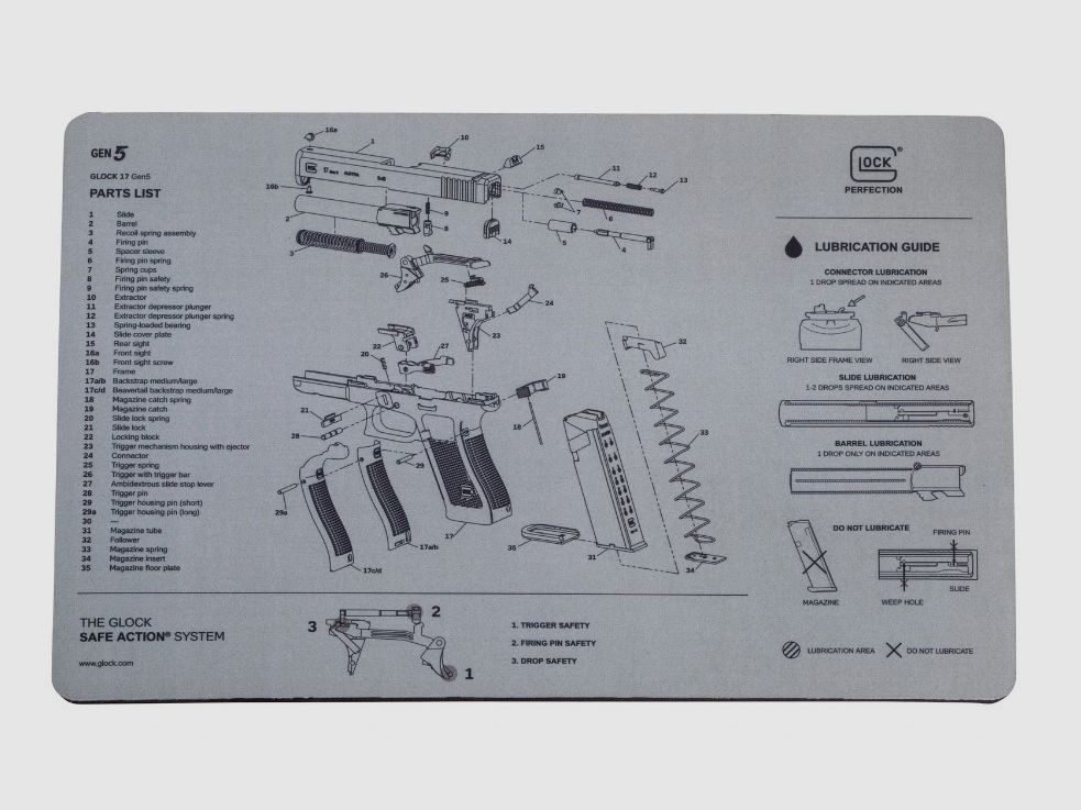 Alfombrilla de soporte Firearms Glock