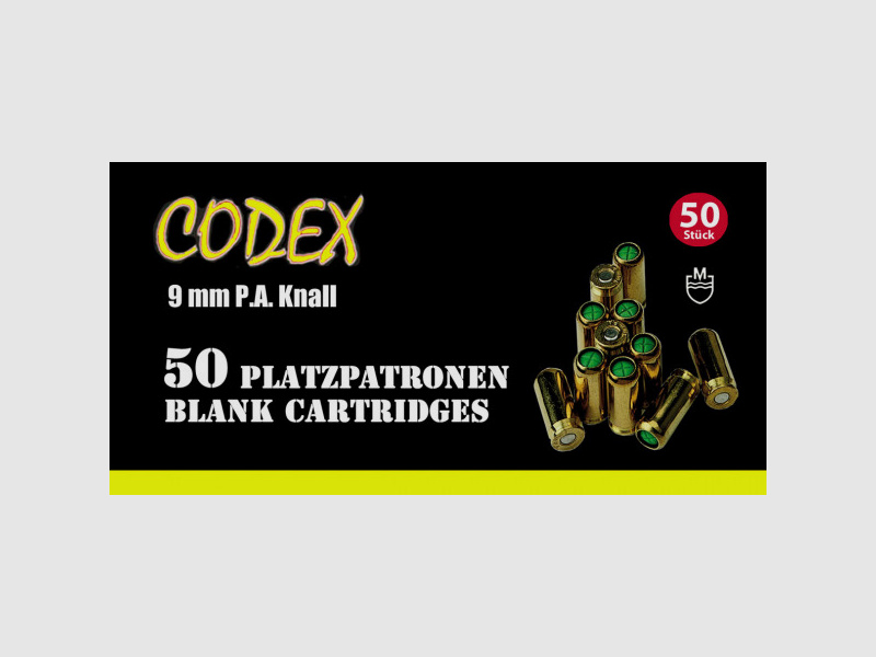 CODEX PLATZPATRONEN FÜR SRS-PISTOLEN - 9MM P.A.K. - 50 PATRONEN