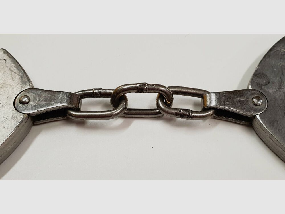 CLEJUSO Clemen & Jung e.K. Handcuff CLEJUSO No. 12 R, stainless steel handcuff, made in Germany, used