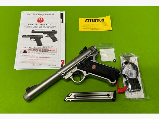 Ruger Mark IV Target Stainless Threaded 5,5" Kaliber .22lr | Kleinkaliberpistole