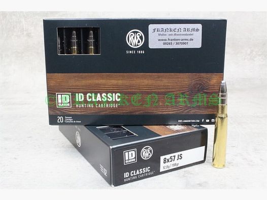 RWS ID Classic 8x57IS 198gr. 12,8g 20 pièces Prix dégressifs