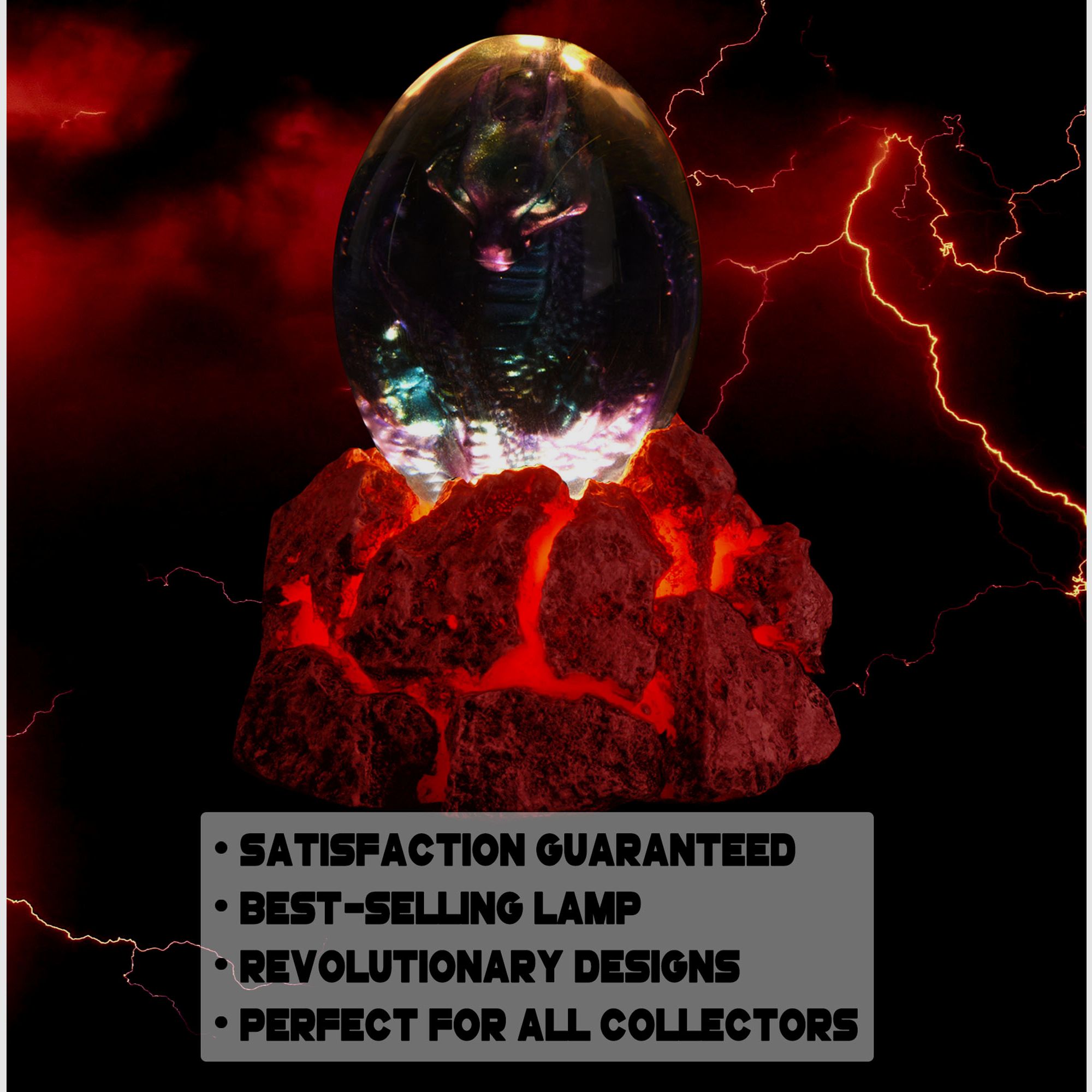 Lava Drachenei Lampe, blau | YLA-11735