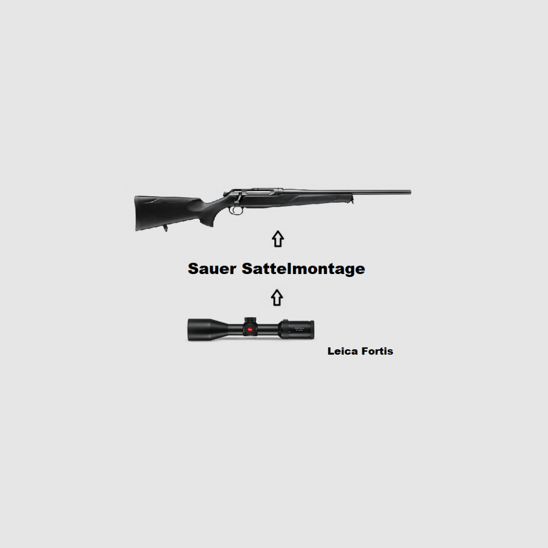 Sauer 505 ErgoMax Black + Leica Fortis + Montage + ... Komplettpaket