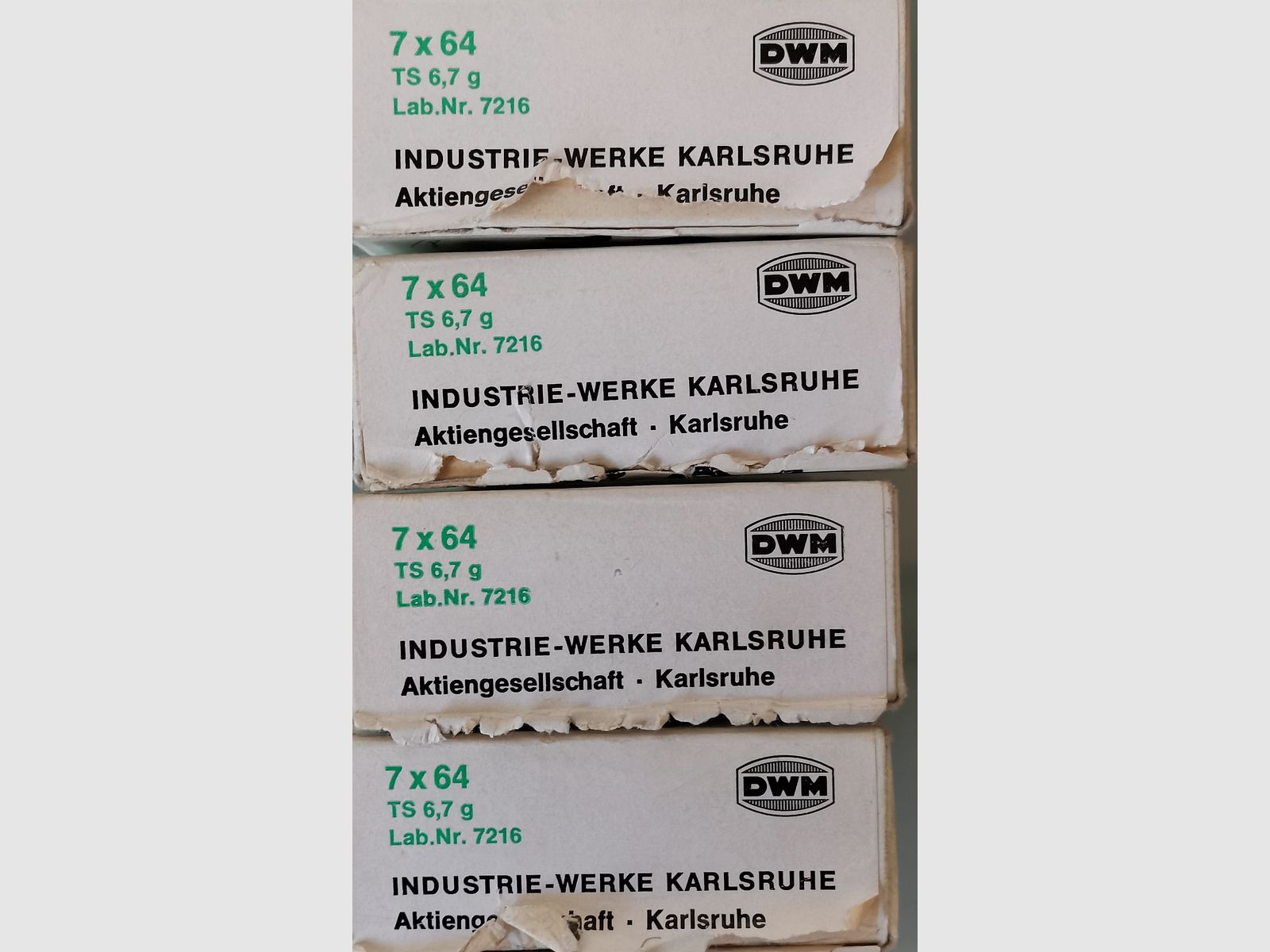 Büchsenpatronen 7x64, TS 6,7 g, 33 Stück, gleiche Seriennummer