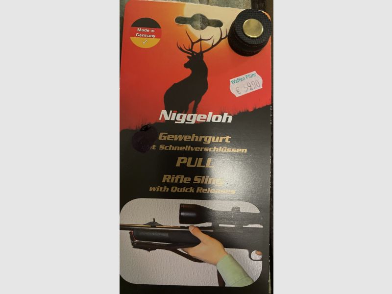 3 Stück in einer Auktion - Niggeloh Neopren PULL Gewehrriemen für Blaser, Sauer, Mauser, Merkel