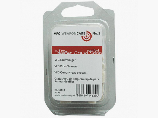 VFG limpiador de cañones "comfort" para armas largas de 7 mm. Los limpiadores de cañones están hechos de pura lana de merino.