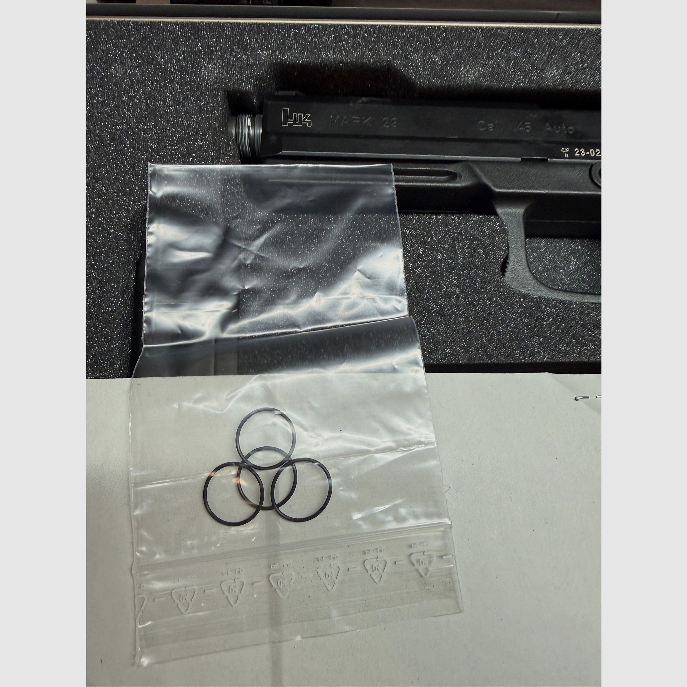 Heckler & Koch pistol Mark 23 with 2 sights, original and micro LPA