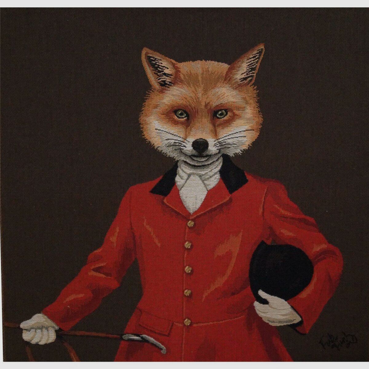 Cuscino Lovergreen Motivo Cuscino Volpe con giacca rossa