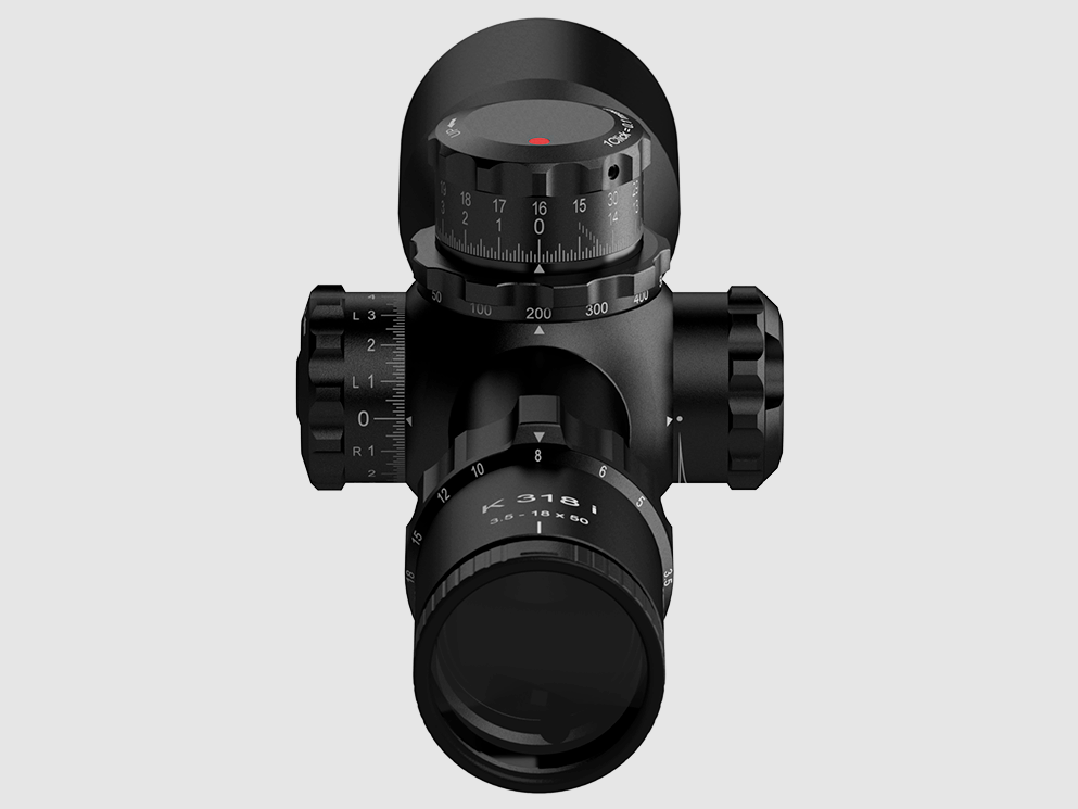 Kahles K318i 3,5–18x50i – Seitenverstellung links