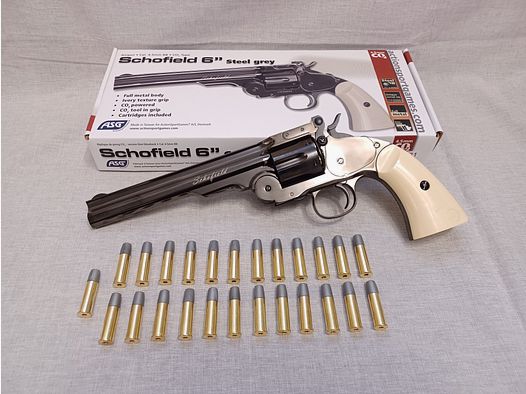 Schofield 6" - plated steel / 4,5 mm BB / CO2 / Revolver / OVP (137)