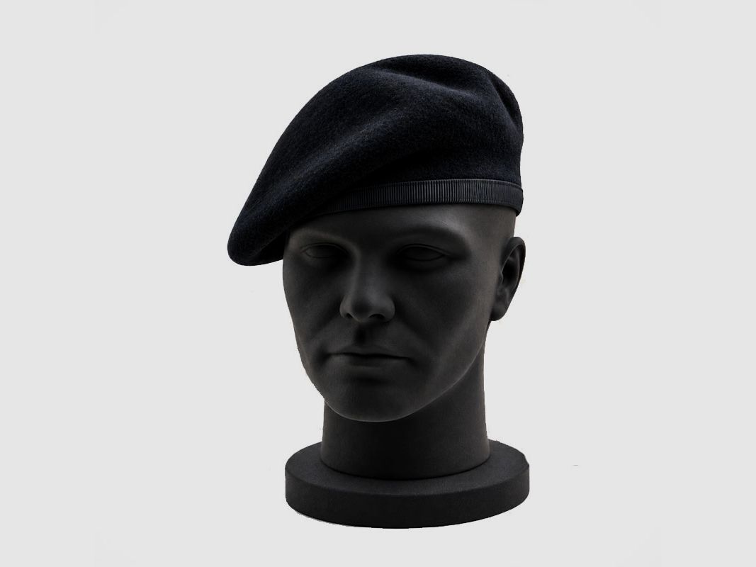 UNIONE MILITARE – SPANISCHER BASKENMÜTZE 100 WOLLE FÜR MILITÄRISCHE NUTZUNG | Widerstandsfähige Wollmütze | SCHWARZ, Bild 1 von 2