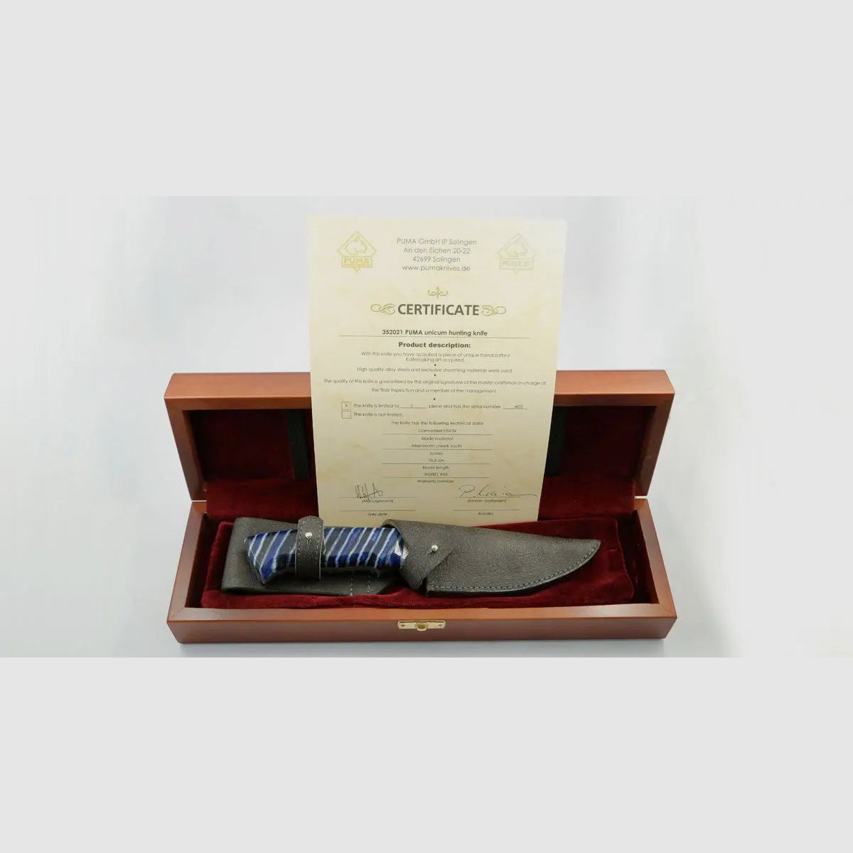 Cuchillo de caza PUMA unicum, diente de mamut, DS93X™, único