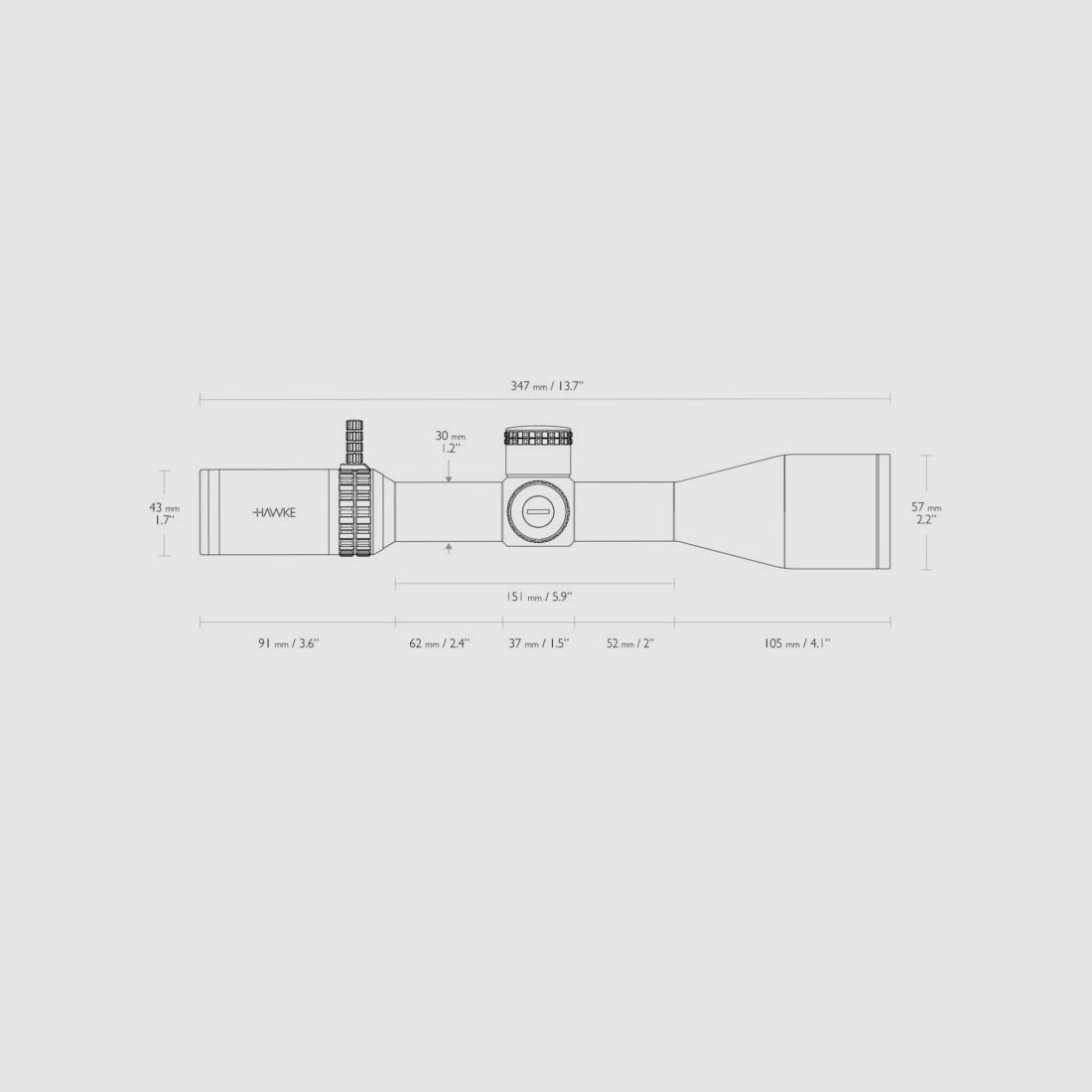 Hawke Zielfernrohr Vantage HD 30 WA SF IR , 4-16x50, Mil Pro2 (10x), Bild 8 von 8