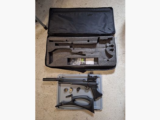 Diana Bandit Schwarz Pressluftpistole Kaliber 4,5 mm Diabolo (P18) mit Regulator + Rotpunktvisier + Zusatzmagazine