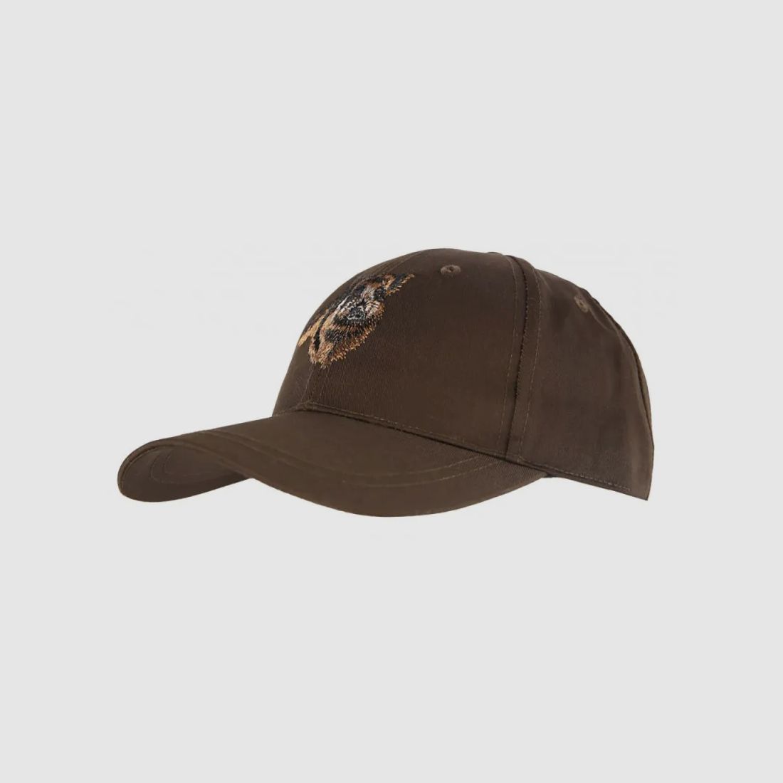 Bequeme, bestickte Wildschwein-Cap aus atmungsaktivem Stoff in Braun, Bild 2 von 11