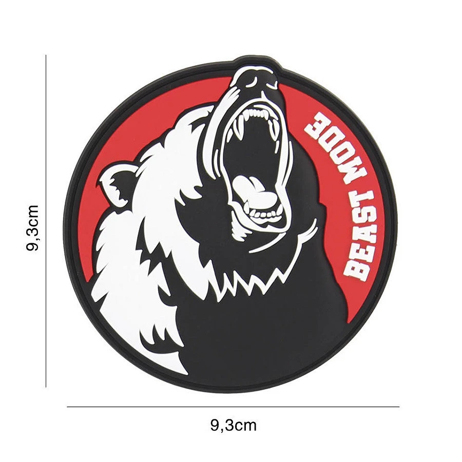3D PVC patch Beast mode rood #9103 101 INC hook-and-loop emblem