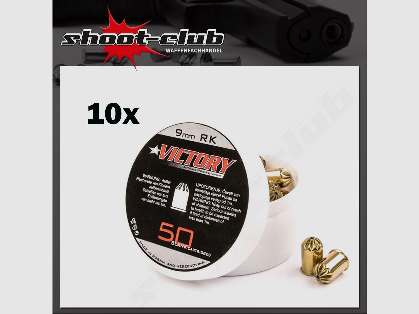 Victory Victory Schreckschuss Patronen für Revolver 9mm R.K. 500 Schu