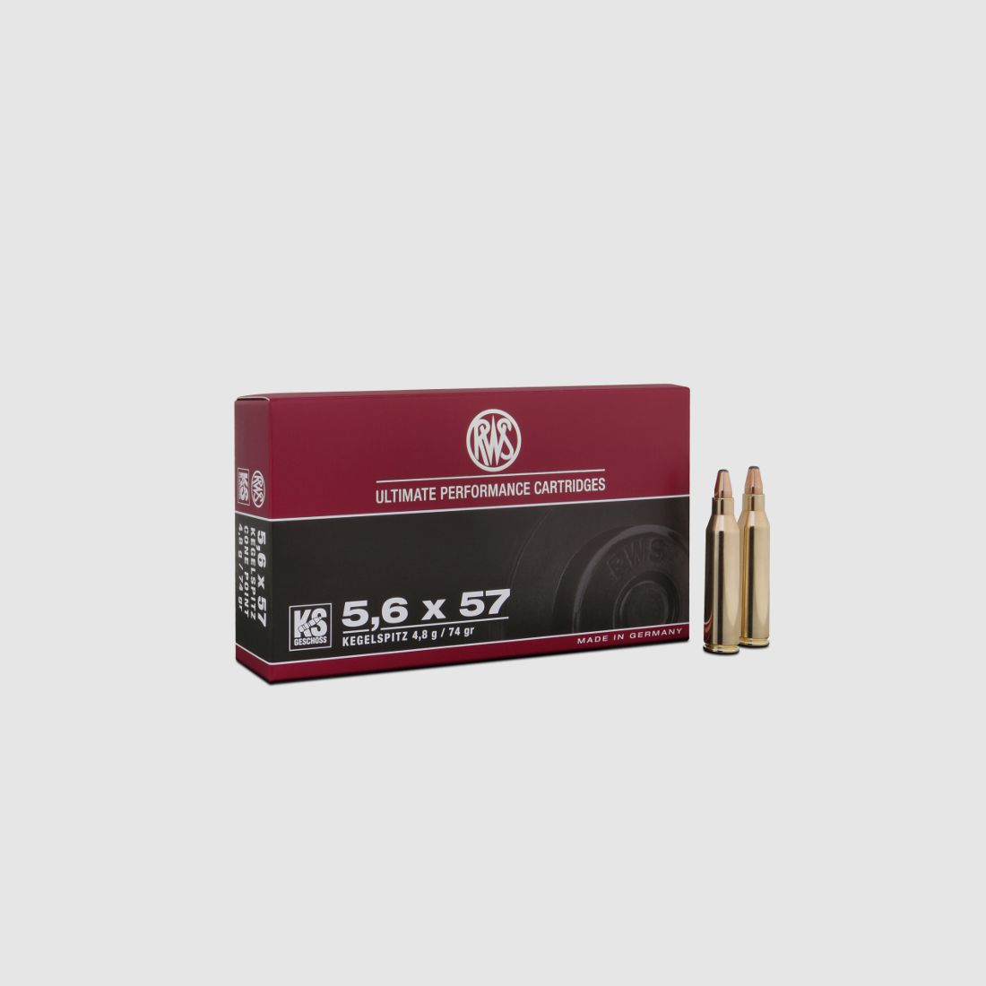 RWS 5,6x57 KS 4,8g/74gr. Geweerpatronen