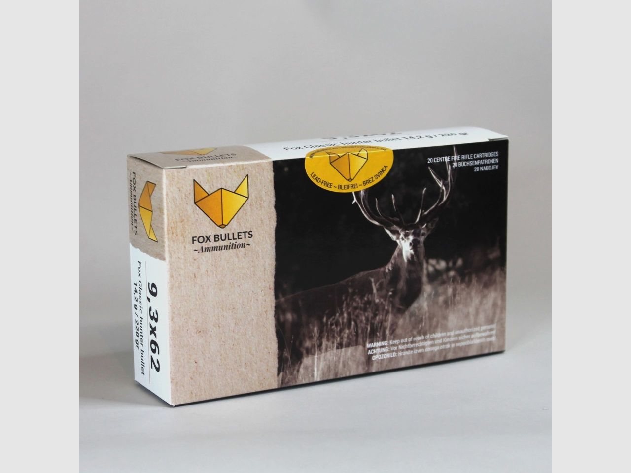 Fox Bullets Classic Hunter 9,3x62 220g bleifreir / 14,2g bleifrei 20 Patronen, Bild 1 von 2
