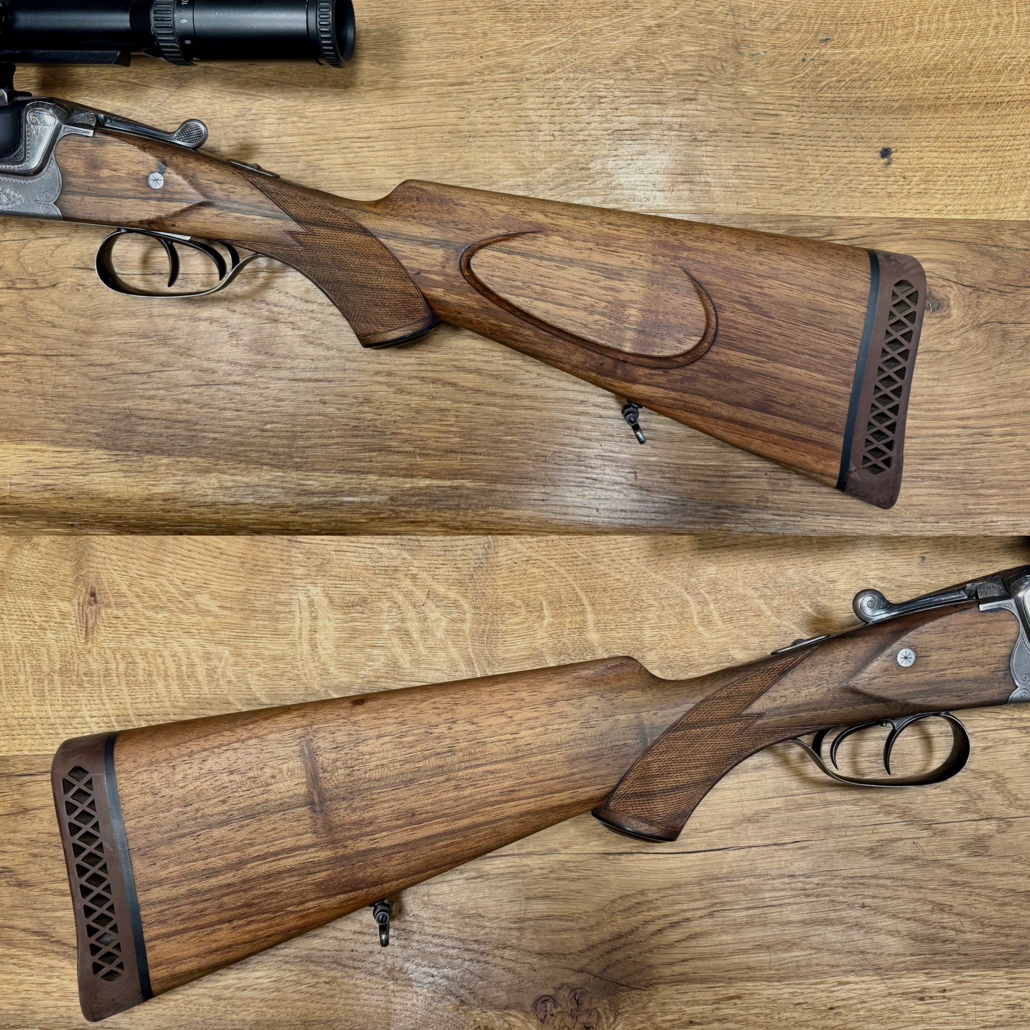 Gebr. Adamy Bühag Suhl dubbele buks met Schmidt & Bender richtkijker