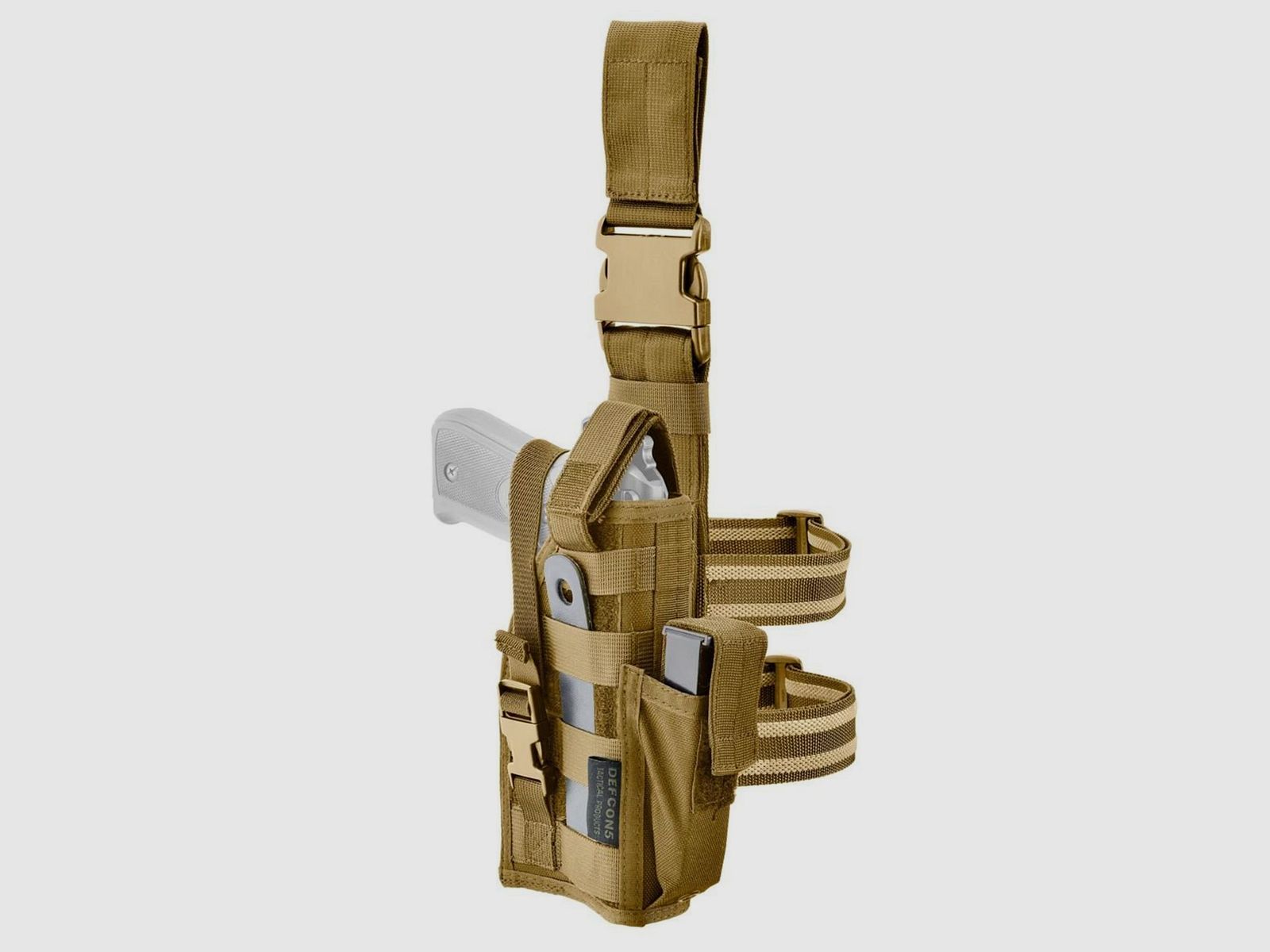 Defcon 5 Leg Pistol Holster, coyote tan
