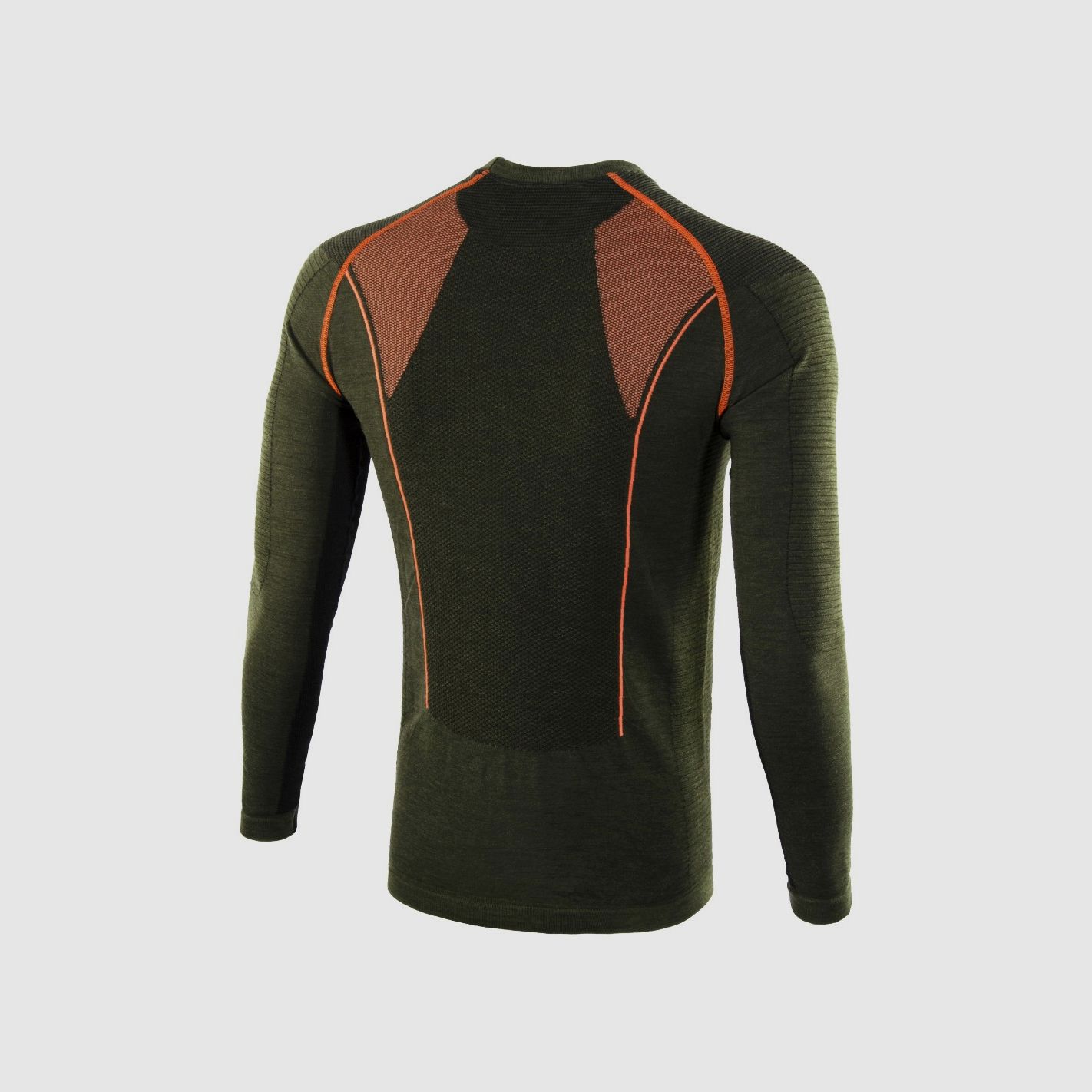 Trabaldo maglia Tecnica Lightwool manica lunga verde e arancio, immagine 2 di 3