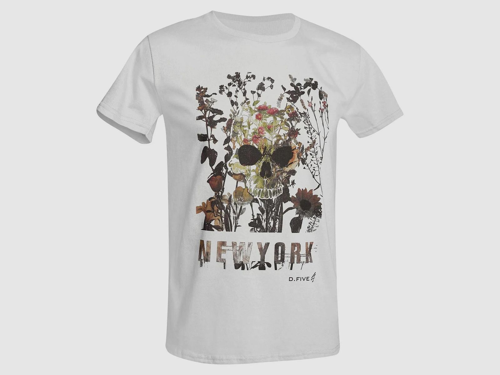 Defcon 5 Defcon 5 T-Shirt Chest Skull Flowers weiß