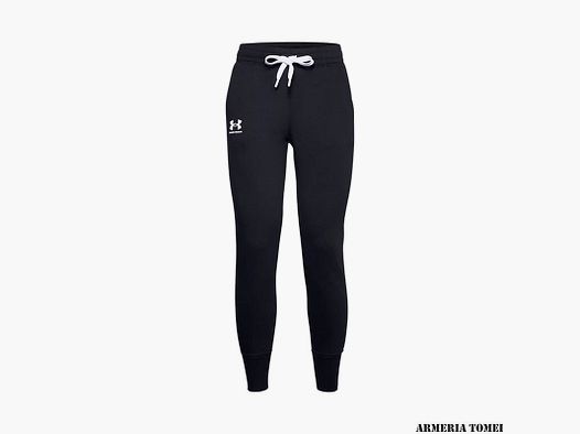 UNDER ARMOUR – DAMEN – RIVAL FLEECE JOGGINGHOSE Schwarz / Weiß – 001