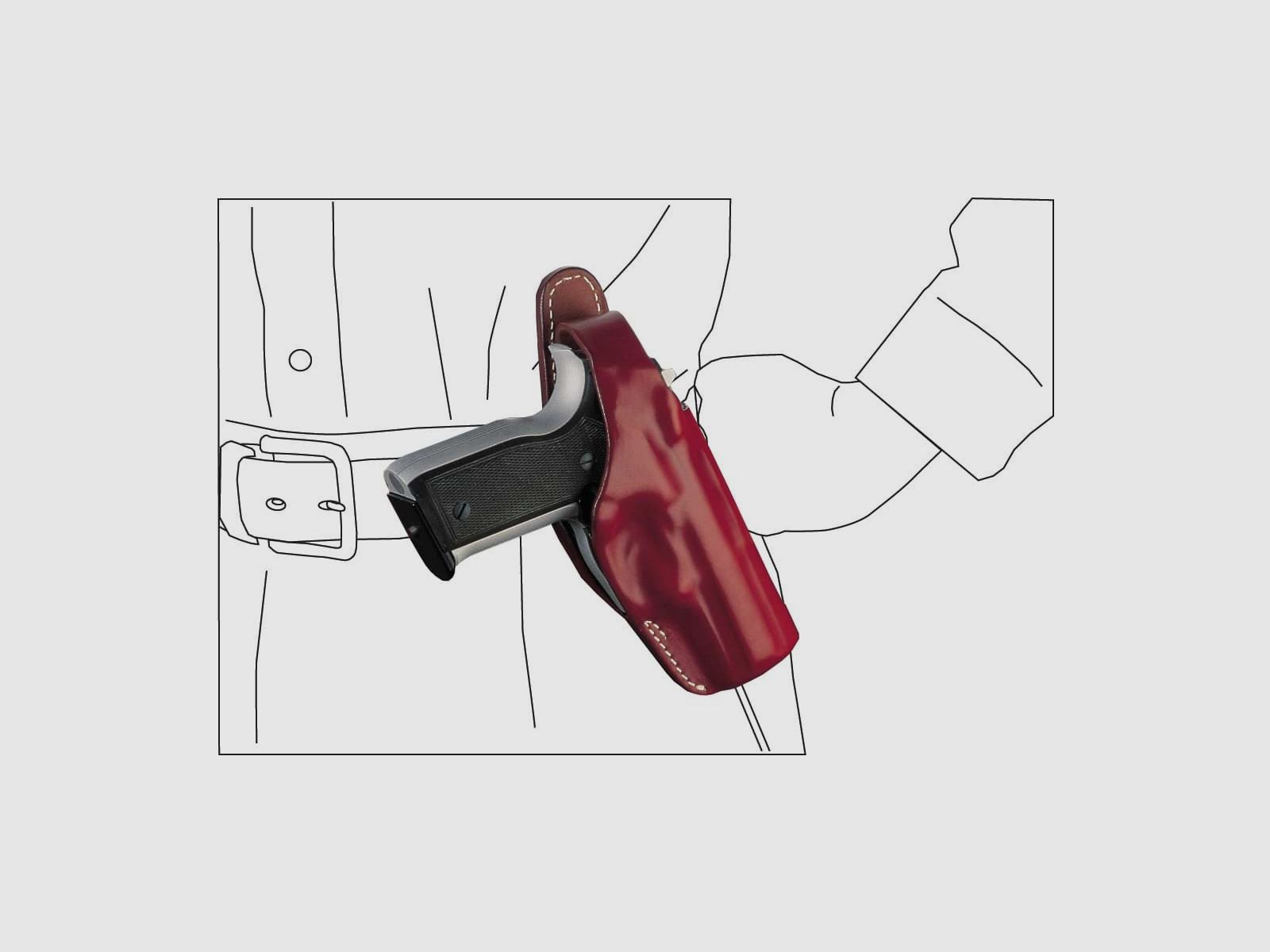 Schnellziehholster mit drei Tragepositionen Glock 42-Braun-Linkshänder
