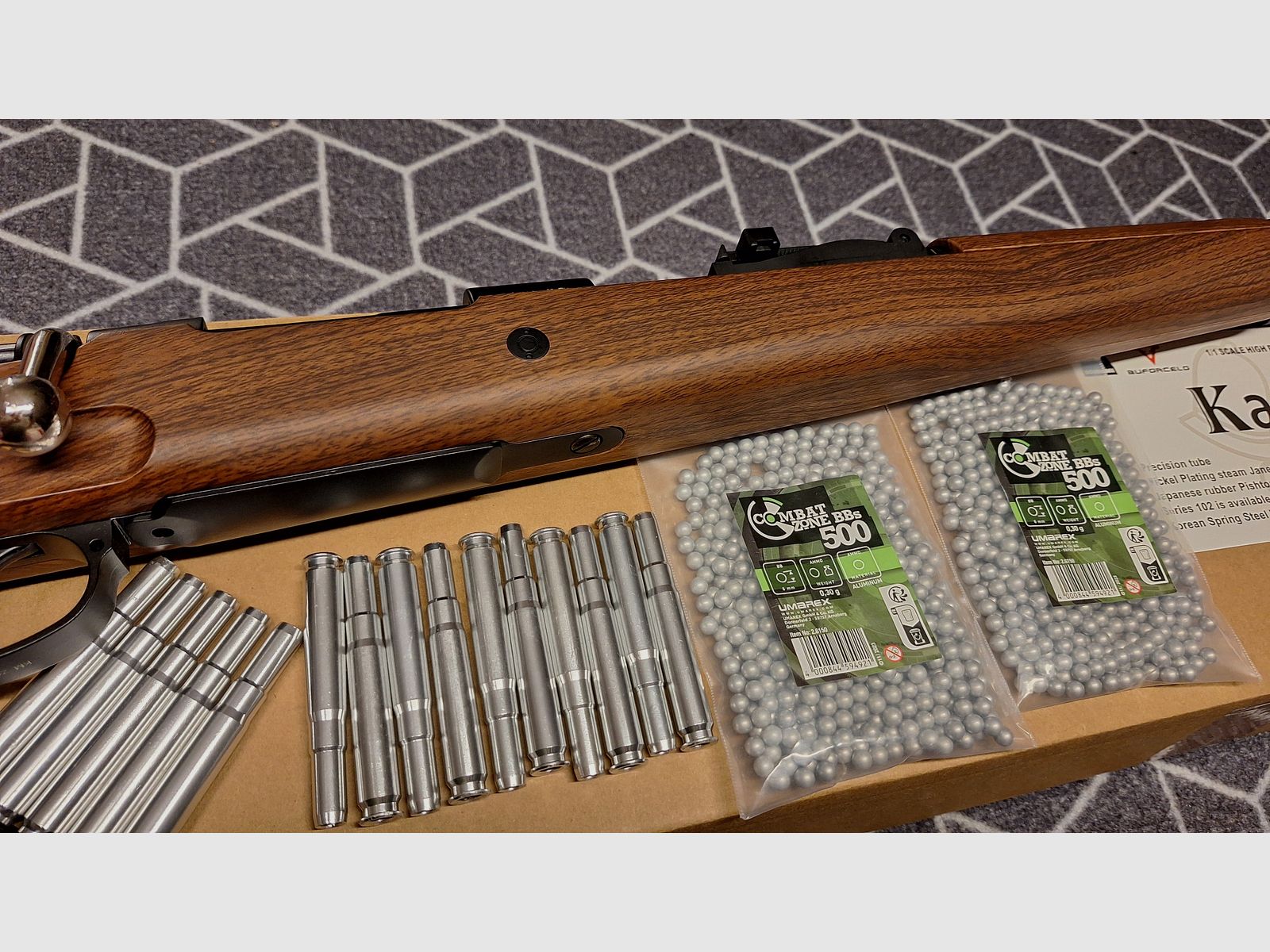 Karabiner 98K Bolt-Action Springer Gewehr mit Hülsenauswurf 6mm BB Holzoptik - Neuwertig!