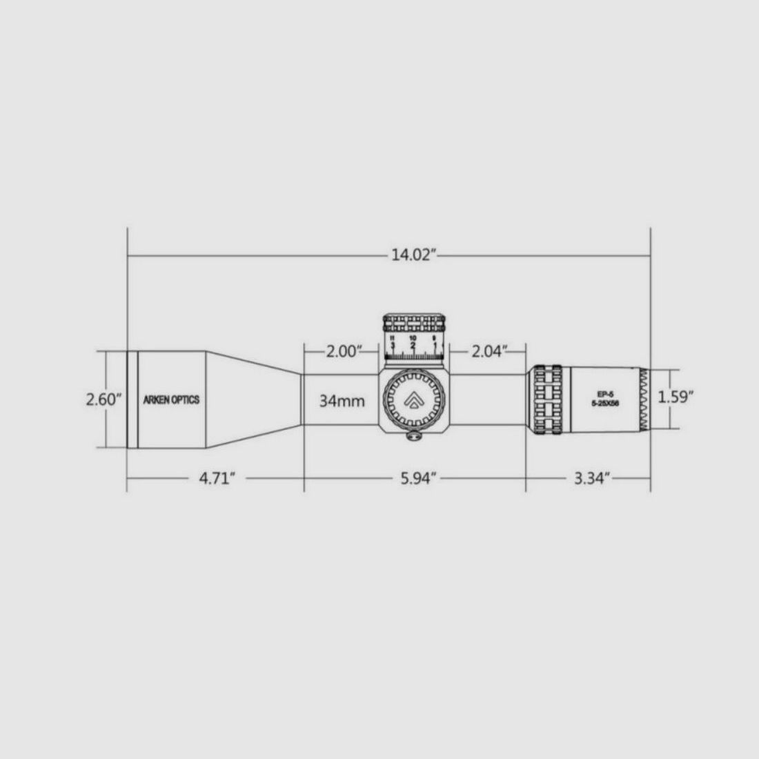 ZF Arken EP-5 Gen2, 5-25×56, 34mm Rohr, FFP, mit japanischem ED-Glas, Bild 2 von 3
