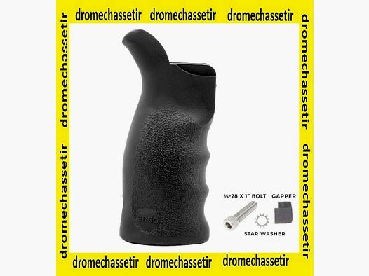 Poignée ERGO TDX-0™ TACTICAL DELUXE ZERO ANGLE FLAT TOP SUREGRIP BEVERTAIL® NOIR
