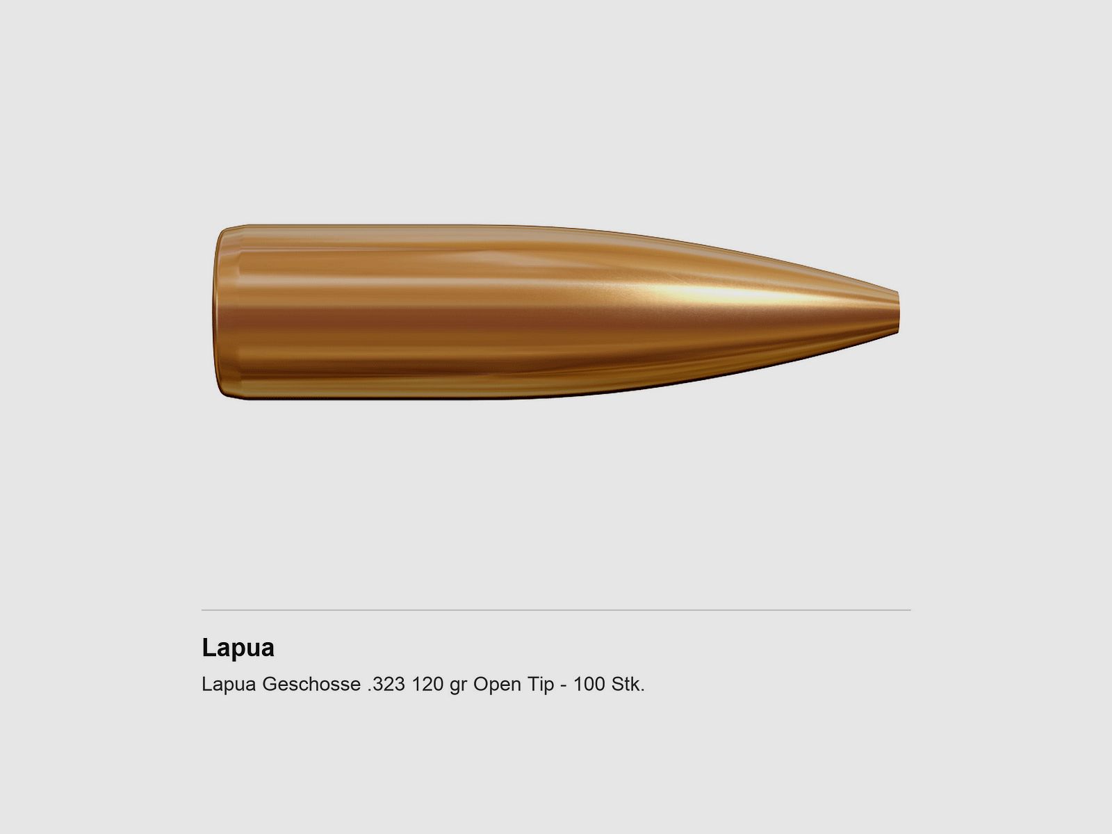 Lapua Geschosse .323 120 gr Open Tip – 100 Stk.