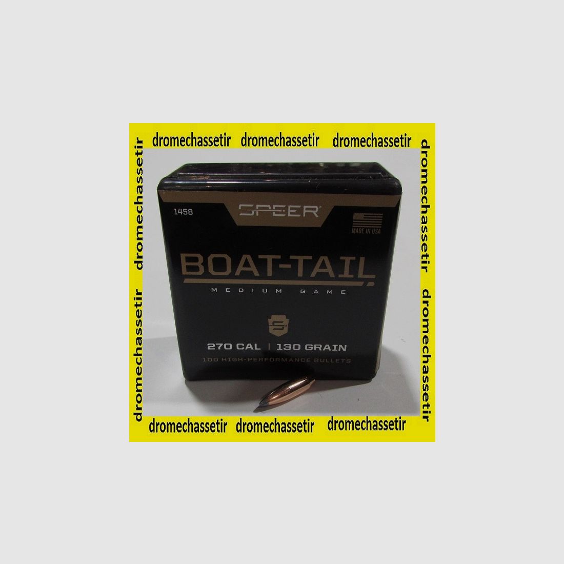 Box mit 50 Geschossen Speer Kal. 277 in 130 Grain Boat Tail Soft Point, Ref. 1458