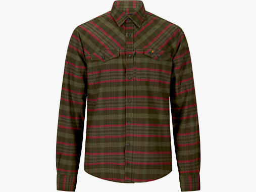 il Lago Prestige Flannel Hemd Bjarne Herren (Oliv/Rot) | 5XL