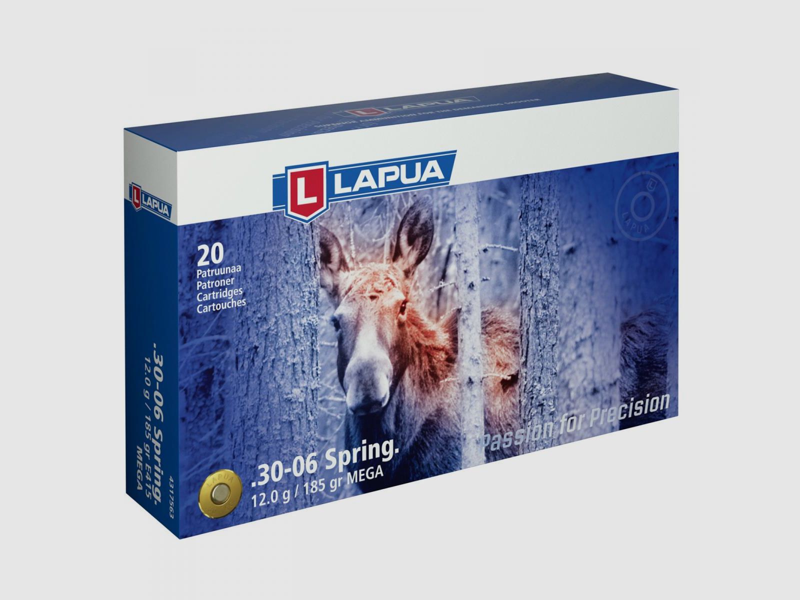 Lapua .30-06 Sprg. 123GR FMJ 20 Patronen
