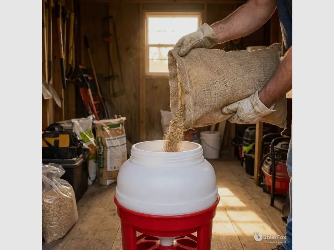 Mangeoire anti-gaspillage sur pieds 15 kg Gaun, image 4 sur 8