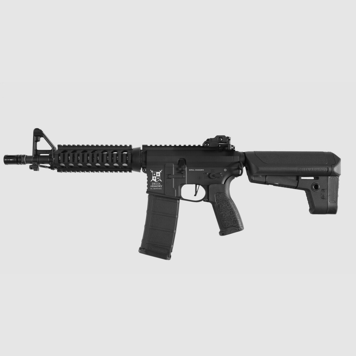 AR15 CQB-R ALPHA Vollmetall Vollmetall Delta Armory Schwarz S-AEG Airsoft Gewehr Frei ab 18 Jahren