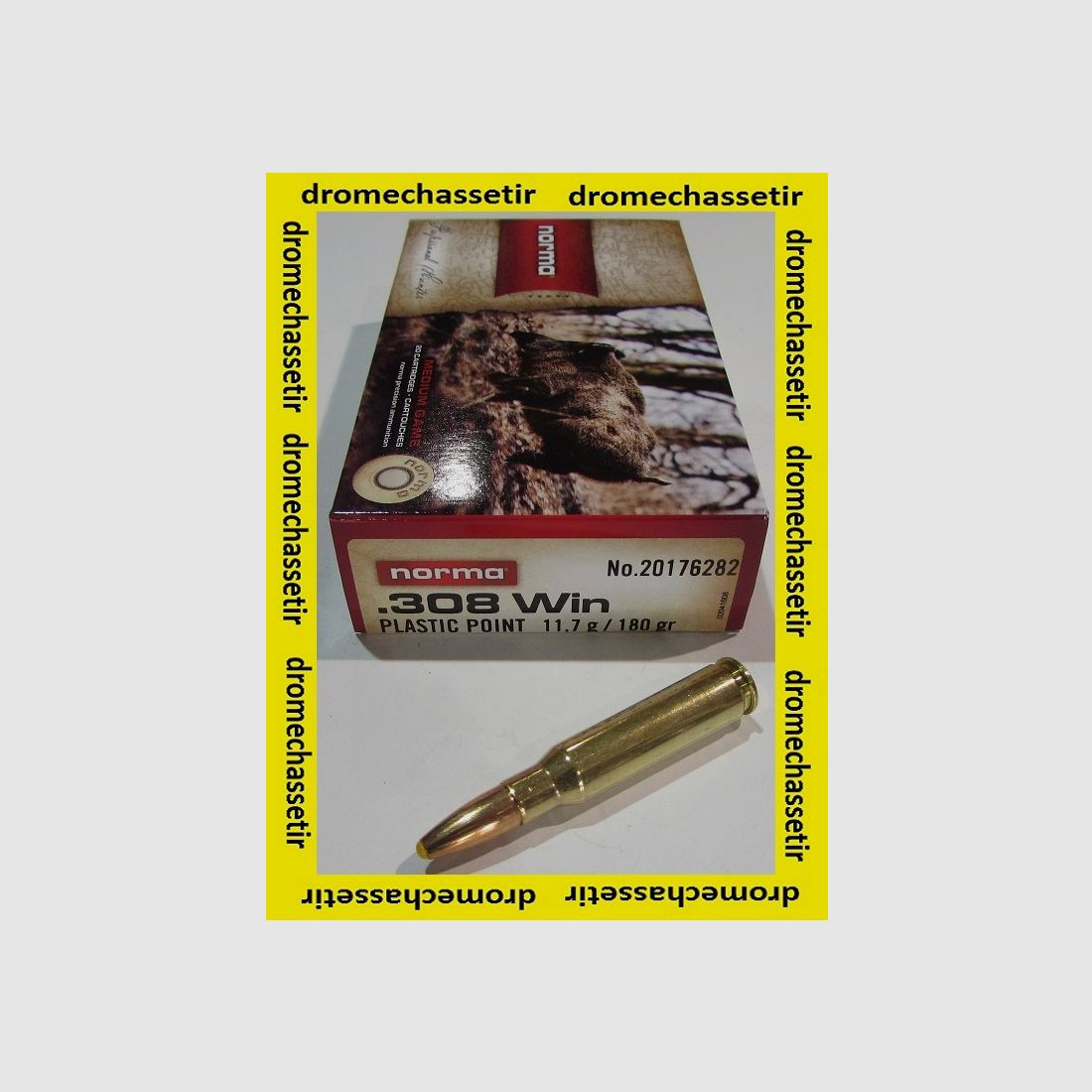 Box mit 20 Patronen Normacalibre .308 Winchester Kunststoffspitze 180 grains