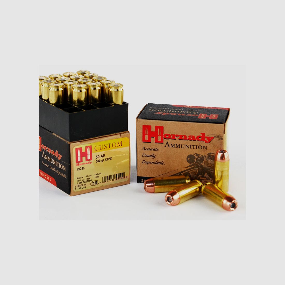 Hornady .50 AE XTP/HP, 300 grs 1 paquete (20 disparos a 2,74 € cada uno*)