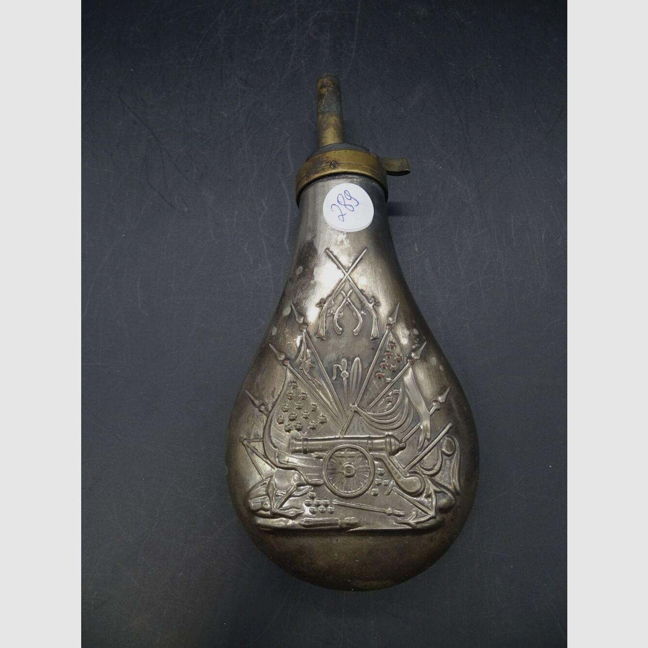 Pulverfüller Pulverflasche versilbert