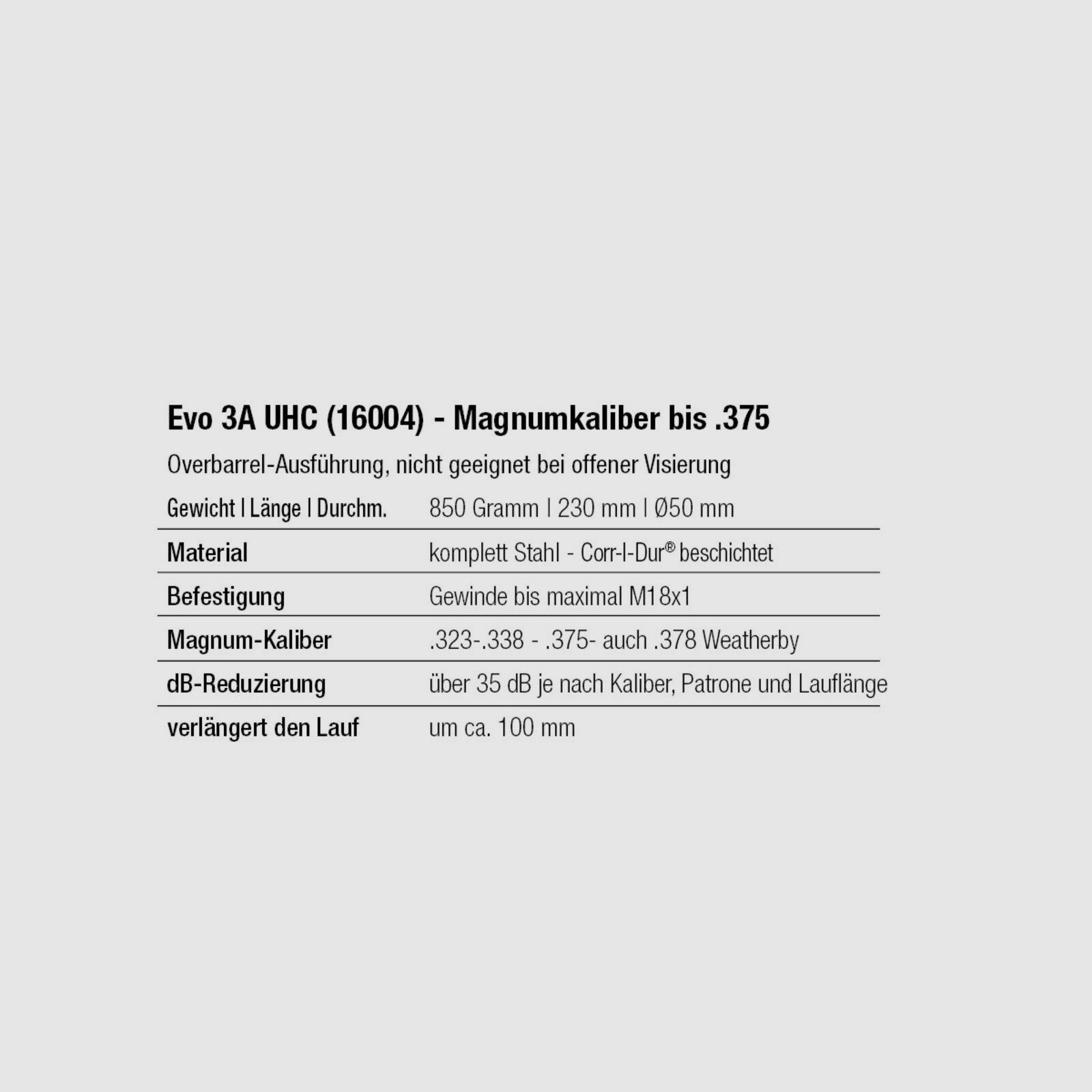 SmallArms Industries EVO 3A UHC M17x1 Black .375/338 .375/.338
