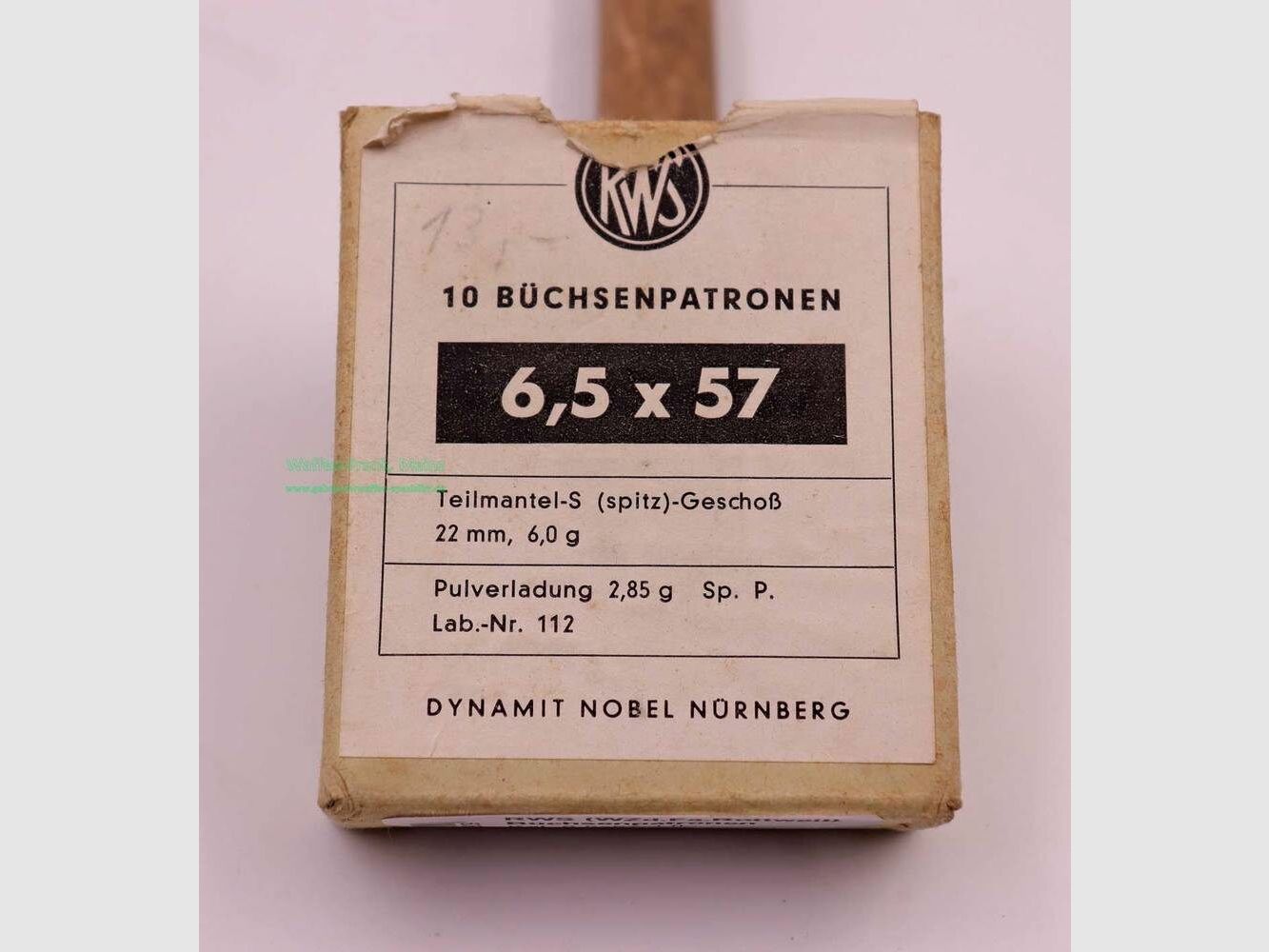 RWS (WZd.Fa.Rottweil) Büchsenpatronen 6,5x57