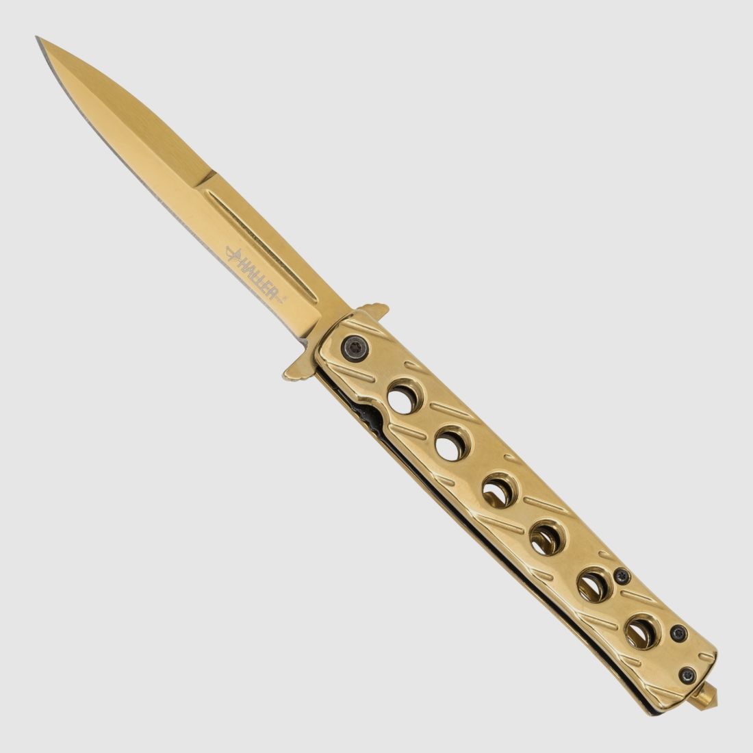 Stiletto Taschenmesser gold