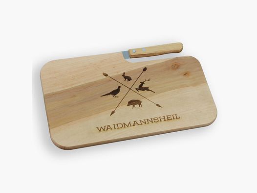 Breakfast board with knife