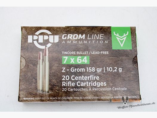PPU Privi Partizan 7x64 10,2g/158gr Z-GROM Bleifrei 20 Schuß