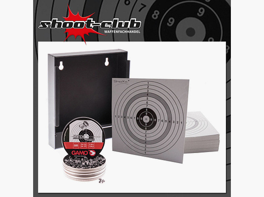 shoot-club GmbH trampa para balas + 100 dianas + GAMO MATCH diabolos, 4,5mm