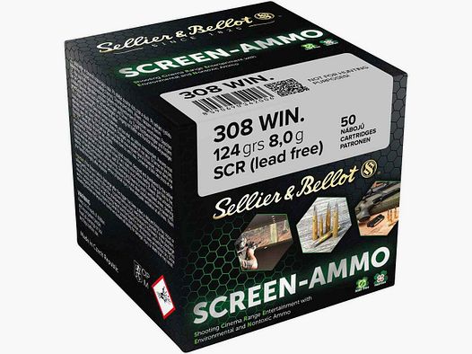 .308 Win. Screen-Ammo SCR Zink 8,0g/124grs. Sellier & Bellot