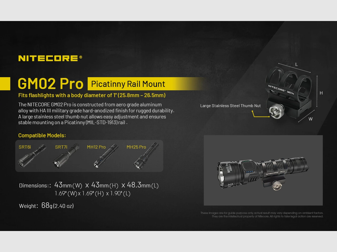 Nitecore GM02 Pro Gun Mount, afbeelding 2 van 2