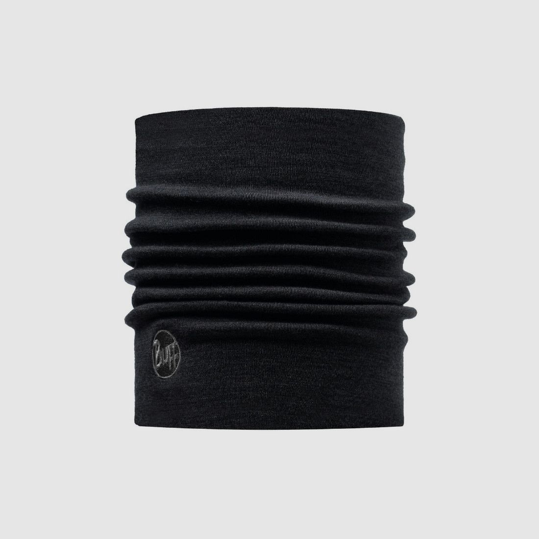 Buff Heavy Merino Wool Neckwarmer Solid Black